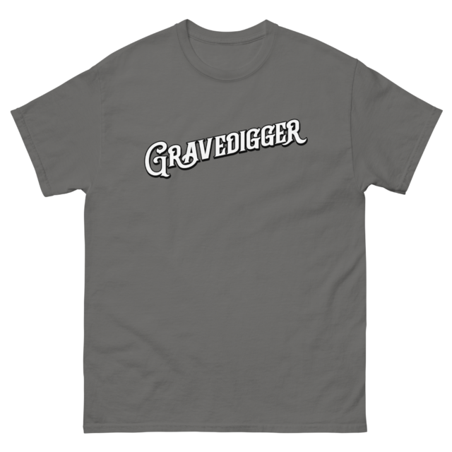 Gravedigger White Script Classic T - Image 5