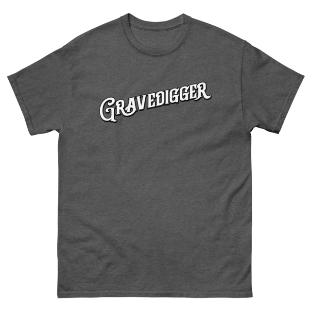 Gravedigger White Script Classic T - Image 4