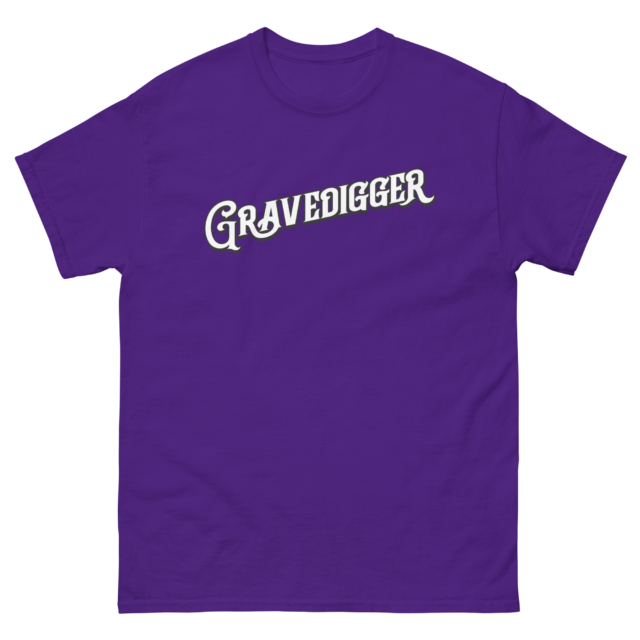 Gravedigger White Script Classic T - Image 2